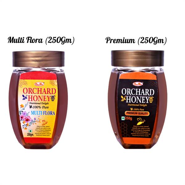 Orchard Honey Combo Pack (Multi Flora+Premium) 100 Percent Pure and Natural (2 x 250 g)